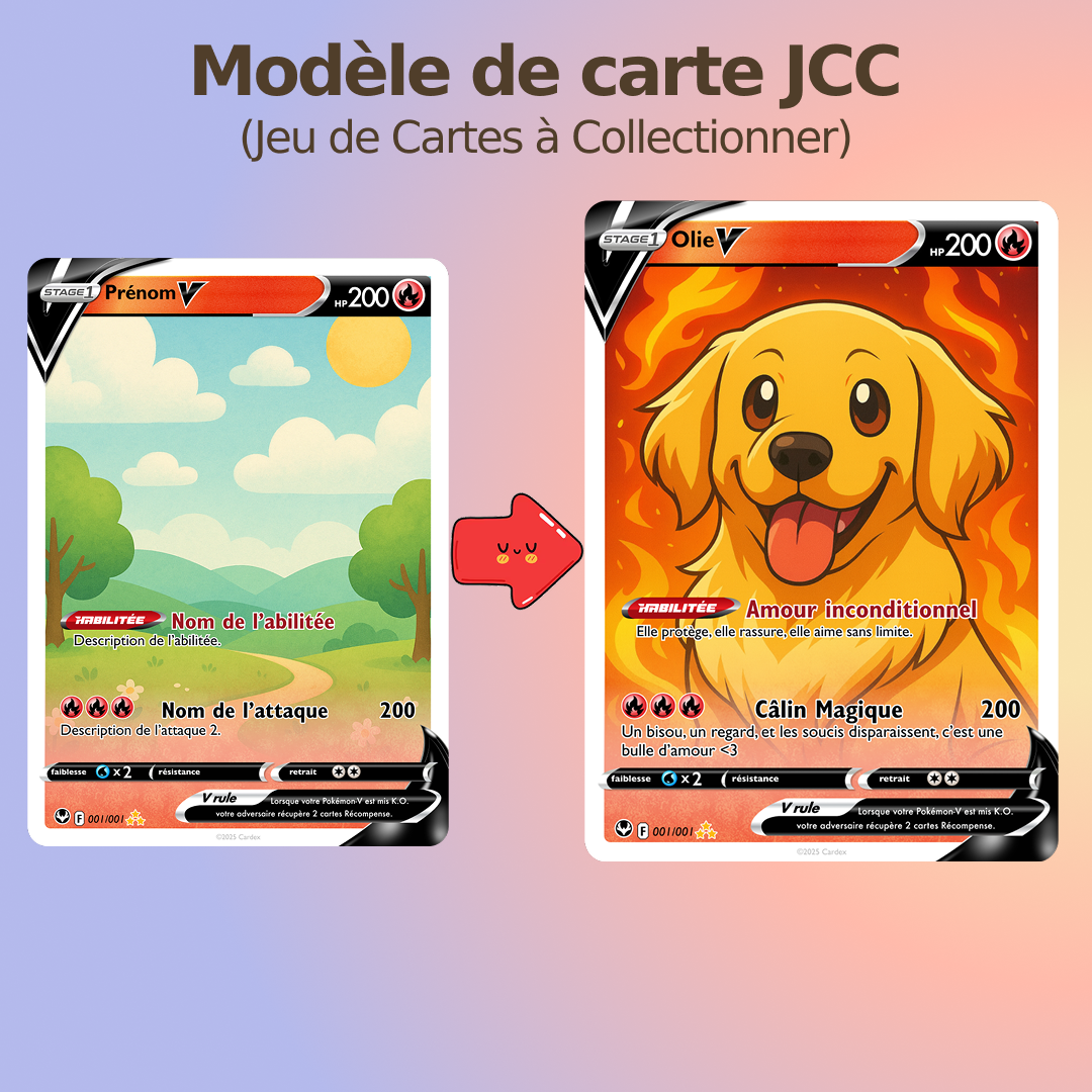 Carte Personnalisée Animal de compagnie ❤️ Style Animé
