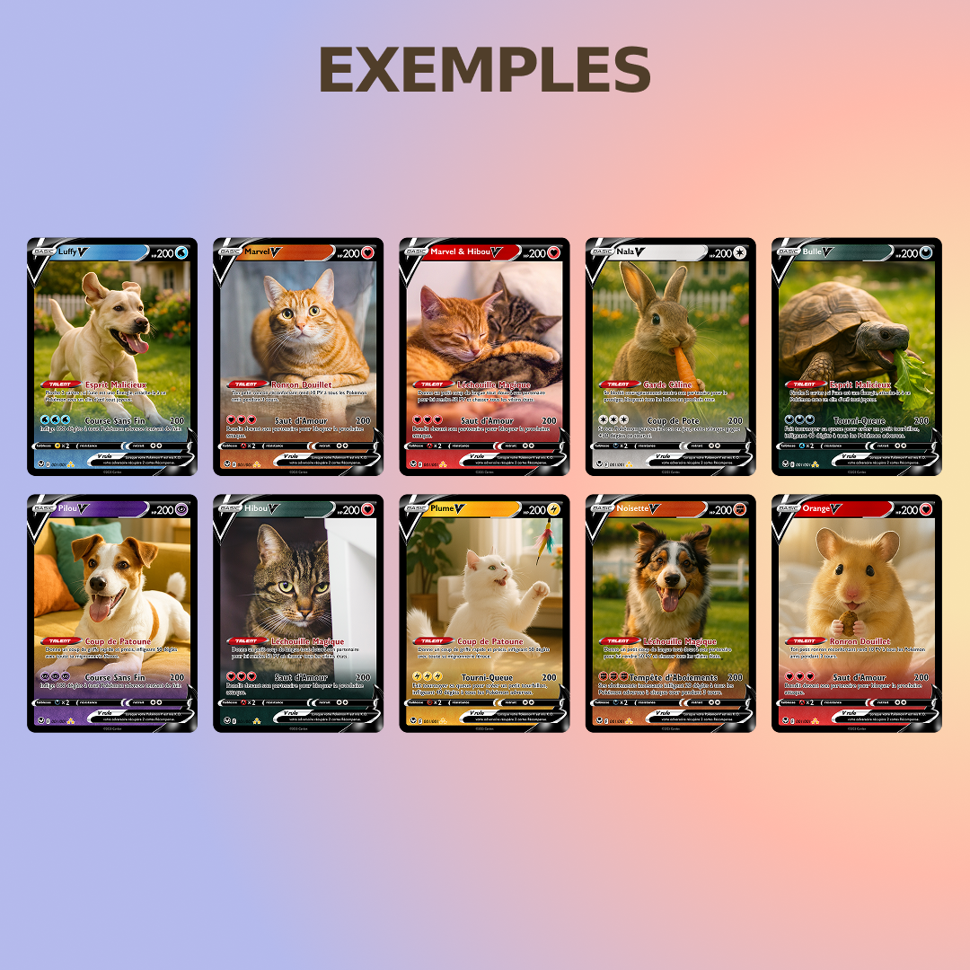 Carte Personnalisée Animal de compagnie ❤️ Style Réaliste