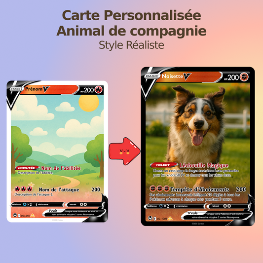 Carte Personnalisée Animal de compagnie ❤️ Style Réaliste