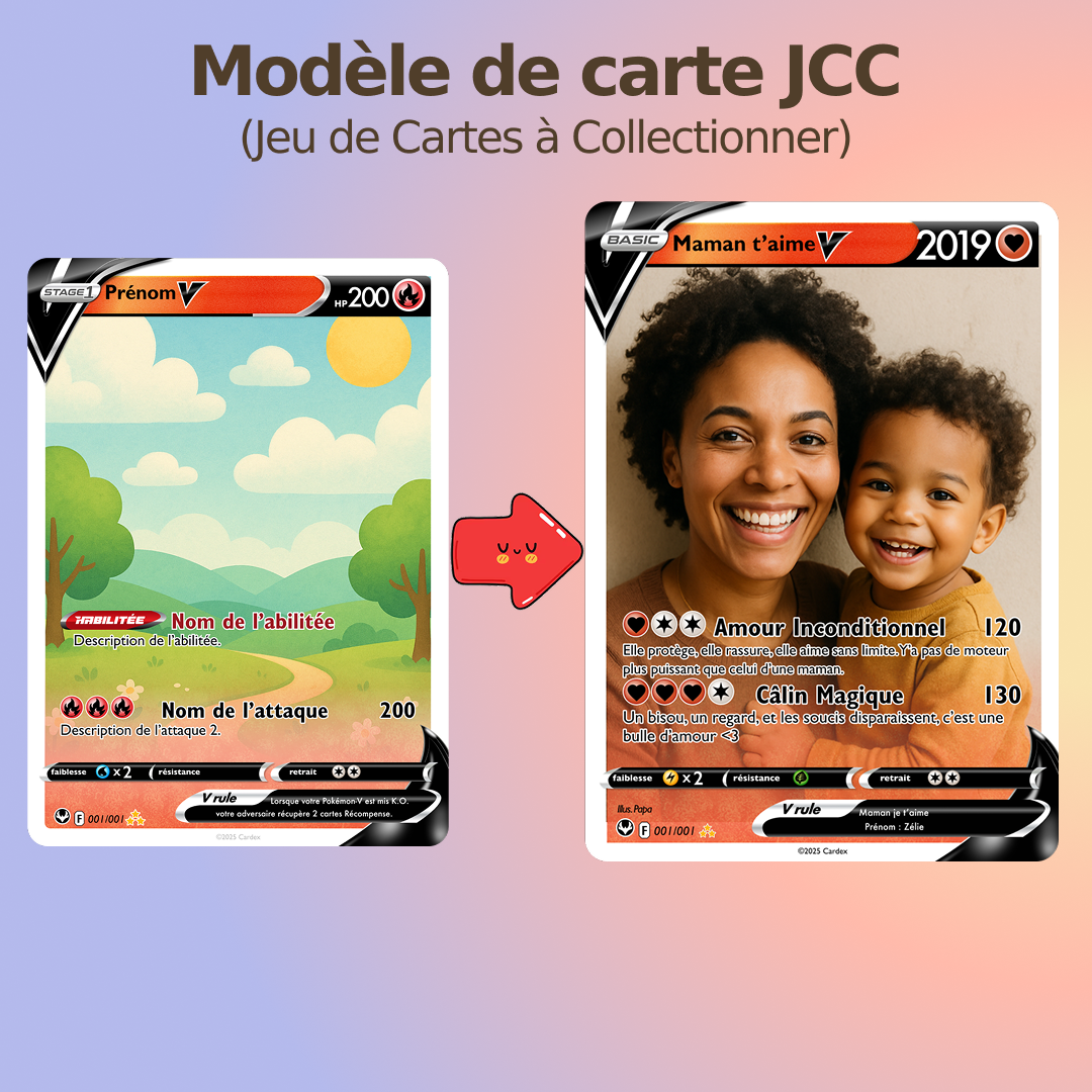 Carte Personnalisée Famille ❤️ Style Réaliste