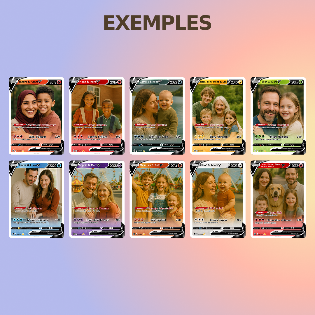 Carte Personnalisée Famille ❤️ Style Réaliste