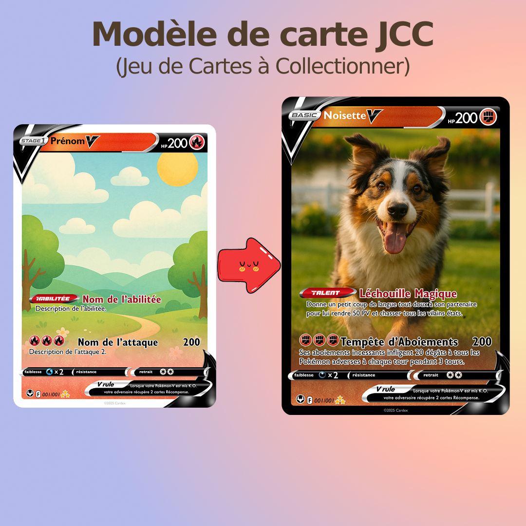 Carte Personnalisée Animal de compagnie ❤️ Style Réaliste
